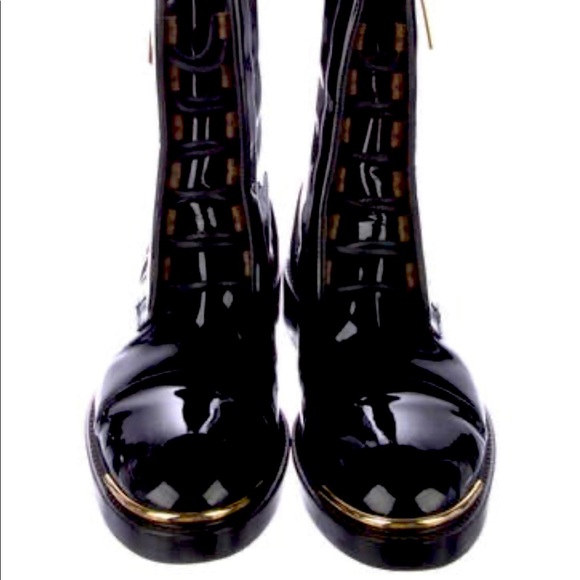 Authentic Louis Vuitton Black Combat Boots - Picture 3 of 5